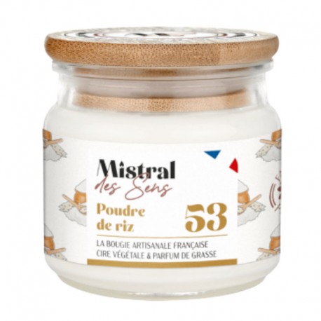 Bougie artisanale Poudre de riz - Mistral des Sens