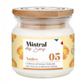 Bougie artisanale parfum Ambre - Mistral des Sens