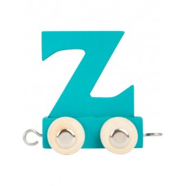 Lettre train Z turquoise réalisée en bois