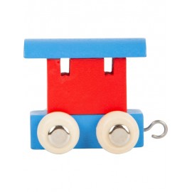 Wagon train de lettres rouge & bleu en bois