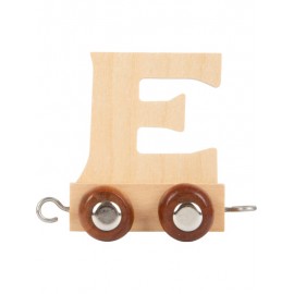 Lettre E collection Train de lettres en bois naturel