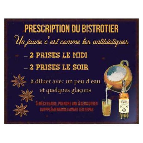 Plaque Prescription du bistrotier