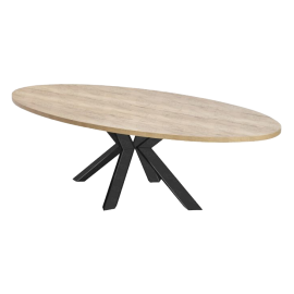 Table ovale Goliath 2m mélamine nature - Lievens