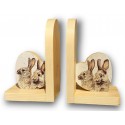 Presse livres pin massif décor lapins