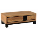 Table basse 1 tiroir pin massif brossé - Cubo Casita