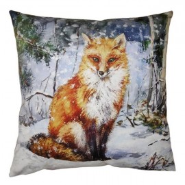 Coussin déhoussable 45x45 cm motif renard - Clayre&Eef