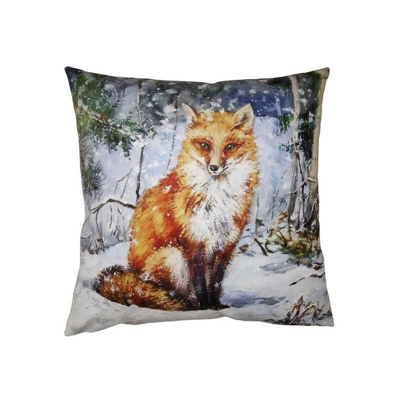 Coussin déhoussable 45x45 cm motif renard - Clayre&Eef