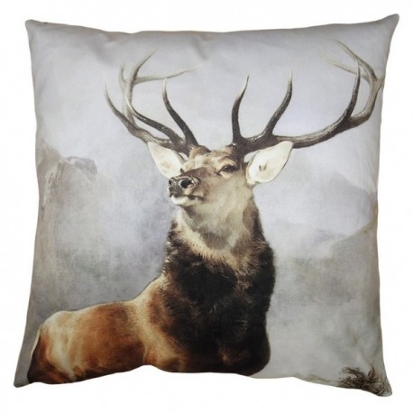 Coussin déhoussable 45x45 cm motif cerf - Clayre&Eef