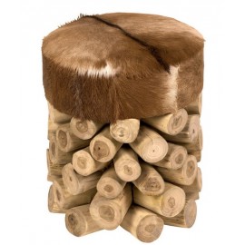 Pouf rondins dessus naturel - Farmer Casita