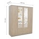 Armoire en kit 2, 3 ou 4 portes couleur bois avec miroir