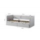 Lit cosy PARMA 90x200 beige ou gris 2 tiroirs