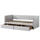 Lit cosy PARMA 90x200 beige ou gris 2 tiroirs